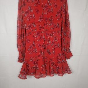 keepsake heart and soul floral ruffle long sleeve mini dress